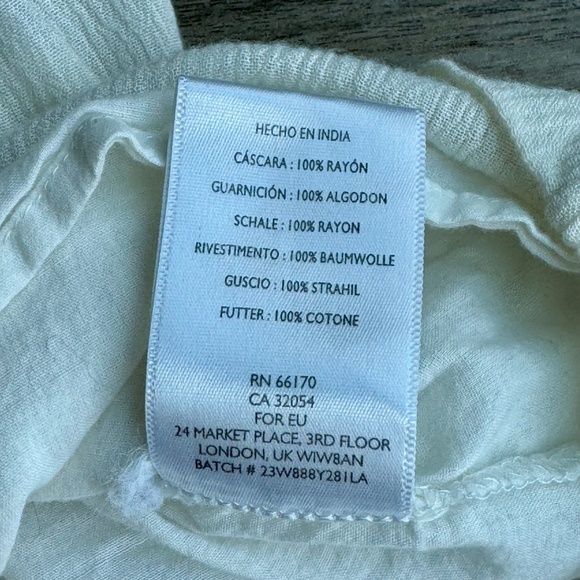 Kimchi Blue Cream Sleeveless Cold Shoulder Beaded Elatic Waist Dress Size M - Picture 7 of 16